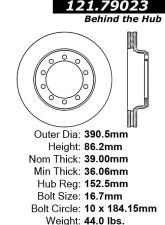 Centric C-Tek Standard Brake Rotor 121.79023                                     - 121.79023 - Image 4