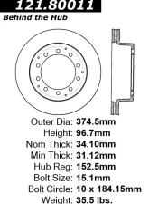 Centric C-Tek Standard Brake Rotor 121.80011                                     - 121.80011 - Image 4