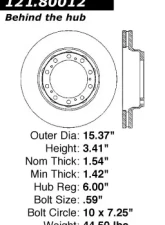 Centric C-Tek Standard Brake Rotor 121.80012                                     - 121.80012 - Image 5