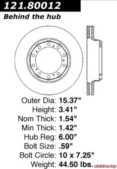 Centric C-Tek Standard Brake Rotor 121.80012 - 121.80012
