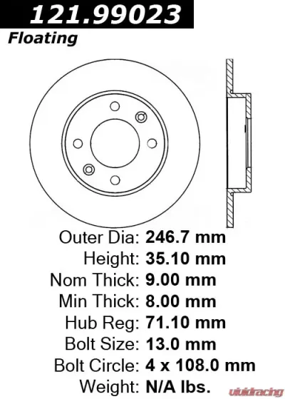Centric C-Tek Standard Brake Rotor 121.99023 - 121.99023
