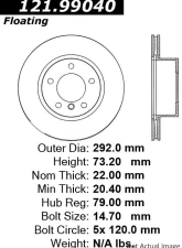 Centric C-Tek Standard Brake Rotor 121.99040                                     - 121.99040 - Image 2