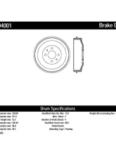 Centric Premium Brake Drum 122.04001                                     - 122.04001 - Image 2