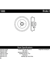 Centric Premium Brake Drum 122.11000                                     - 122.11000 - Image 2
