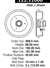 Centric Premium Brake Drum 122.11000                                     - 122.11000 - Image 5