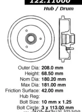 Centric Premium Brake Drum 122.11000                                     - 122.11000 - Image 5