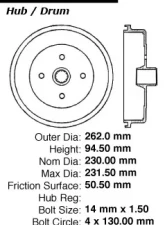 Centric Premium Brake Drum 122.33004                                     - 122.33004 - Image 8