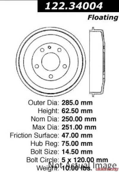 Centric Premium Brake Drum 122.34004 - 122.34004