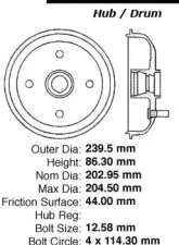 Centric Premium Brake Drum 122.42007                                     - 122.42007 - Image 5