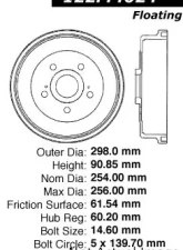 Centric Premium Brake Drum 122.44024                                     - 122.44024 - Image 5