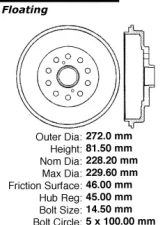 Centric Premium Brake Drum 122.44043                                     - 122.44043 - Image 8
