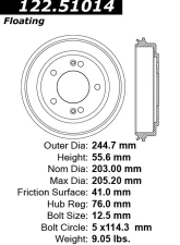 Centric Premium Brake Drum 122.51014                                     - 122.51014 - Image 8
