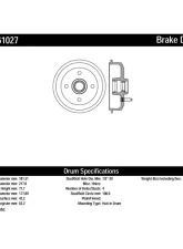 Centric Premium Brake Drum 122.61027                                     - 122.61027 - Image 2
