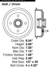 Centric Premium Brake Drum 122.61027                                     - 122.61027 - Image 5