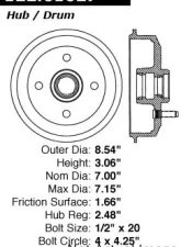 Centric Premium Brake Drum 122.61027                                     - 122.61027 - Image 5