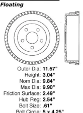 Centric Premium Brake Drum 122.61038                                     - 122.61038 - Image 8