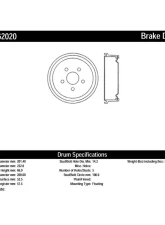 Centric Premium Brake Drum 122.62020                                     - 122.62020 - Image 3