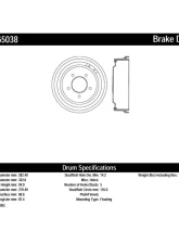 Centric Premium Brake Drum 122.65038                                     - 122.65038 - Image 3