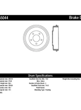 Centric Premium Brake Drum 122.65044                                     - 122.65044 - Image 3