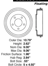 Centric Premium Brake Drum 122.65044                                     - 122.65044 - Image 8
