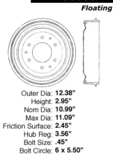 Centric Premium Brake Drum 122.66000                                     - 122.66000 - Image 5
