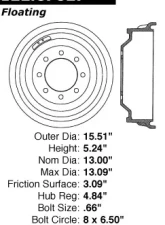 Centric Premium Brake Drum 122.67027                                     - 122.67027 - Image 8