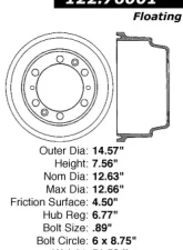 Centric Premium Brake Drum 122.76001                                     - 122.76001 - Image 8