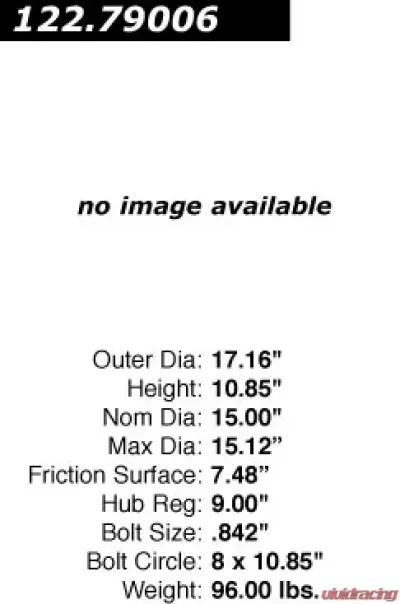 Centric Premium Brake Drum 122.79006 - 122.79006