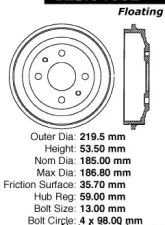 Centric C-Tek Standard Brake Drum 123.04002                                     - 123.04002 - Image 5