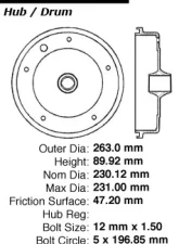 Centric C-Tek Standard Brake Drum 123.33009                                     - 123.33009 - Image 5
