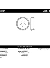 Centric C-Tek Standard Brake Drum 123.33014                                     - 123.33014 - Image 3