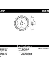Centric C-Tek Standard Brake Drum 123.33017                                     - 123.33017 - Image 2