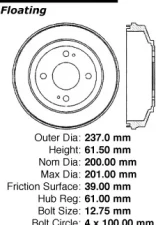 Centric C-Tek Standard Brake Drum 123.40004                                     - 123.40004 - Image 5