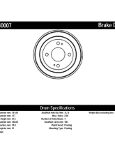 Centric C-Tek Standard Brake Drum 123.40007                                     - 123.40007 - Image 2