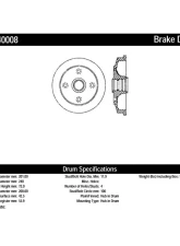Centric C-Tek Standard Brake Drum 123.40008                                     - 123.40008 - Image 2