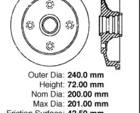 Centric C-Tek Standard Brake Drum 123.40008