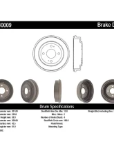 Centric C-Tek Standard Brake Drum 123.40009                                     - 123.40009 - Image 3