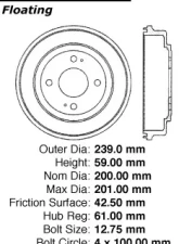 Centric C-Tek Standard Brake Drum 123.40009                                     - 123.40009 - Image 8