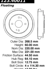 Centric C-Tek Standard Brake Drum 123.40011                                     - 123.40011 - Image 5