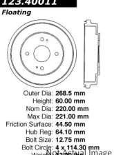 Centric C-Tek Standard Brake Drum 123.40011                                     - 123.40011 - Image 5