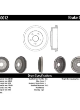 Centric C-Tek Standard Brake Drum 123.40012                                     - 123.40012 - Image 3