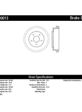 Centric C-Tek Standard Brake Drum 123.40013                                     - 123.40013 - Image 2