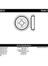Centric C-Tek Standard Brake Drum 123.40014                                     - 123.40014 - Image 2
