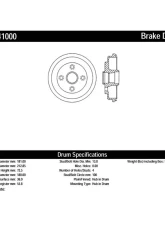 Centric C-Tek Standard Brake Drum 123.41000                                     - 123.41000 - Image 2