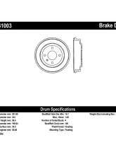 Centric C-Tek Standard Brake Drum 123.41003                                     - 123.41003 - Image 4