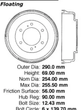 Centric C-Tek Standard Brake Drum 123.42009                                     - 123.42009 - Image 5