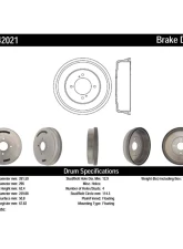 Centric C-Tek Standard Brake Drum 123.42021                                     - 123.42021 - Image 3