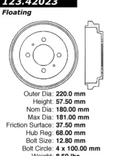 Centric C-Tek Standard Brake Drum 123.42023                                     - 123.42023 - Image 5