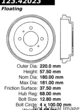 Centric C-Tek Standard Brake Drum 123.42023                                     - 123.42023 - Image 5