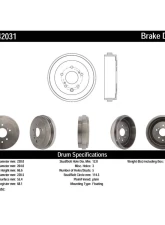 Centric C-Tek Standard Brake Drum 123.42031                                     - 123.42031 - Image 3
